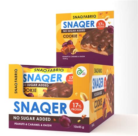 Протеиновое печенье SNAQ FABRIQ “SNAQER” - Арахис, изюм и карамель | отзывы