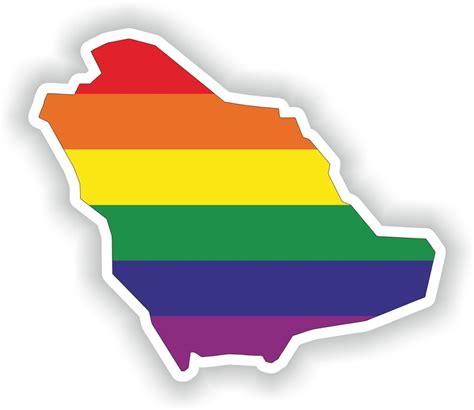 Saudi Arabia Gay Rainbow Map Flag Sticker For Laptop Book Etsy