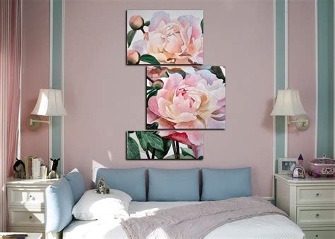 Модульная картина «Розовые пионы» - купить модульную картину!