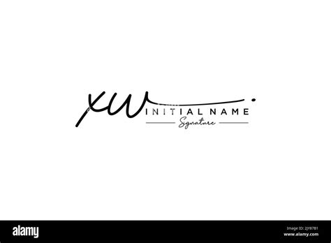 Xw Signature Logo Template Vector Hand Drawn Calligraphy Lettering