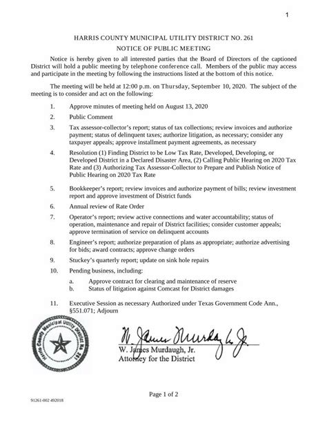 Pdf Harris County Municipal Utility District No 261 19 Hours