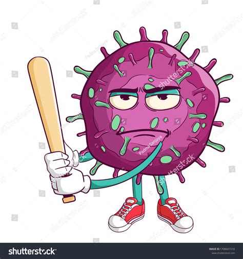 Baseball Athlete Corona Virus Covid19 Cartoon Stock Vector (Royalty ...