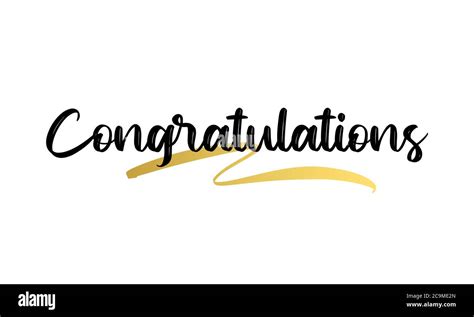 Congratulations Calligraphy With Gold Effect Hand Written Text