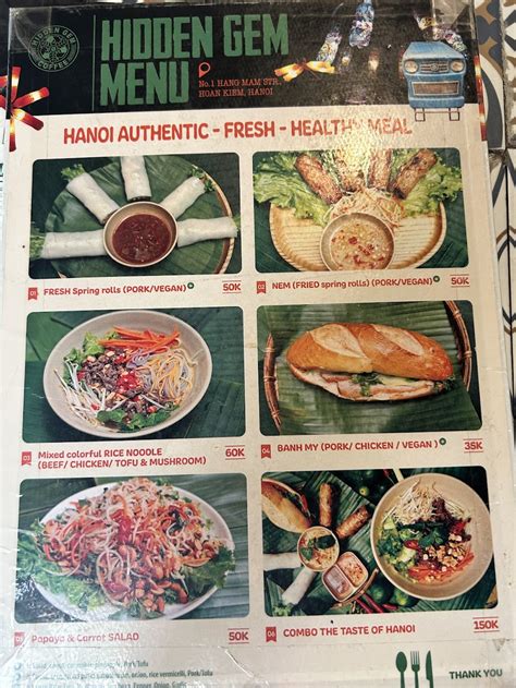 hidden gem cafe hanoi menu updated