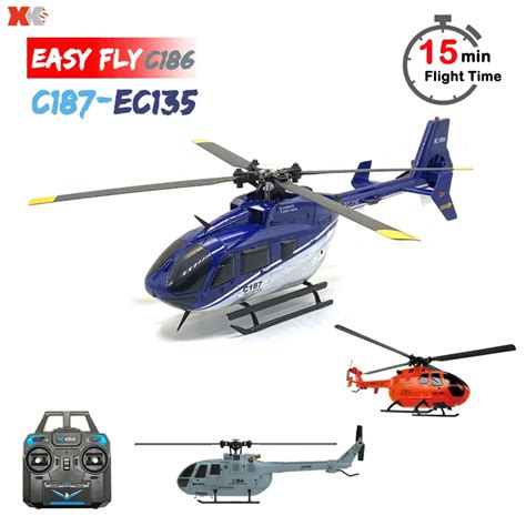 C187 C186 EC 135 RC Helicopter 2 4G 6G System 4CH Remote Control 6 Axis