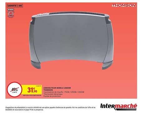 Promo Convecteur Mobile 2000w Thomson chez Intermarché Hyper