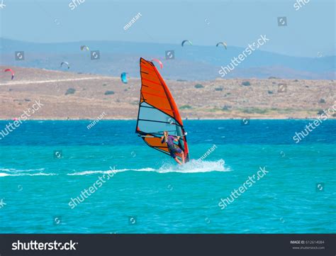 Windsurfing Alacati Cesme Turkey Backround Kitesurfing Stock Photo ...