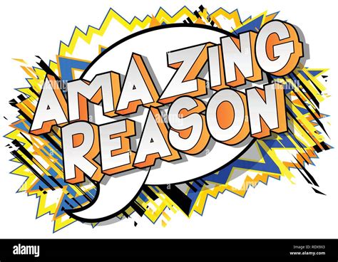 Amazing Reason Vector Illustrated Comic Book Style Phrase On Abstract