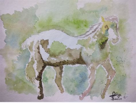 Beautiful Watercolor Painting Of Horse | DesiPainters.com