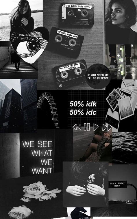 Black And Grey Aesthetic Collage Wallpapers - Wallpaper Cave