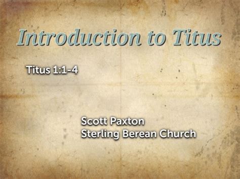 Introduction to Titus - Logos Sermons