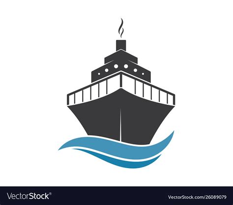 Cruise ship logo template icon Royalty Free Vector Image