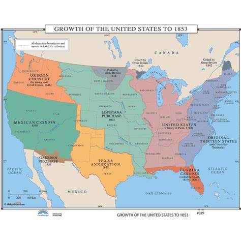 History Map #029 Growth Of The United States In 1853