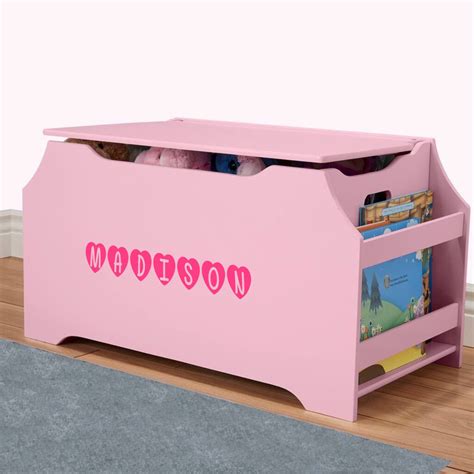 Personalized Dibsies Kids Toy Box with Book Storage - Pink | Dibsies ...