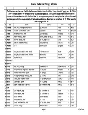 Fillable Online Washburn Washburn Affiliated Radiation Therapy Center