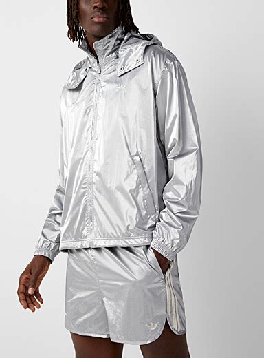 Silvery Fabric Windbreaker Adidas X Wales Bonner Simons