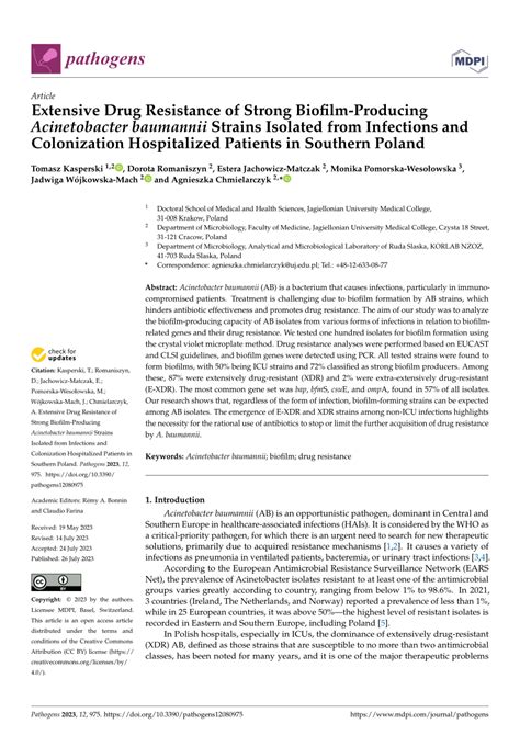 PDF Extensive Drug Resistance Of Strong Biofilm Producing