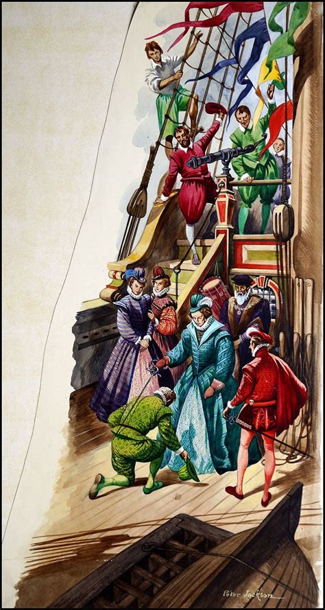 Francis Drake Being Knighted By Elizabeth I Click On Image To Enlarge