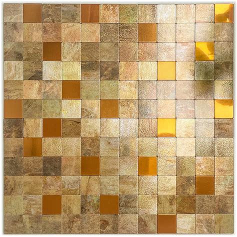 Homeymosaic Sheets Metal Backsplash Tile Peel And Stick On Kitchen