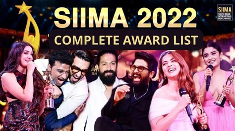 SIIMA Awards 2022: Check the complete list of winners