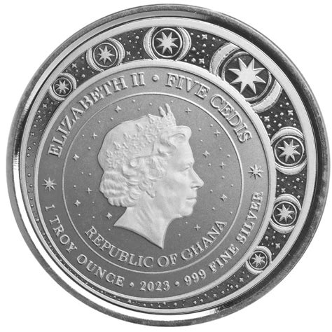 Ghana Unicorn Blossom Kolorowany 1 Uncja Srebra 2023 Proof Moneta W