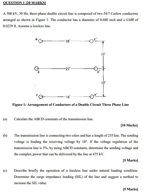 SOLVED QUESTION 1 20 MARKS A 500 KV 50 Hz Three Phase Double