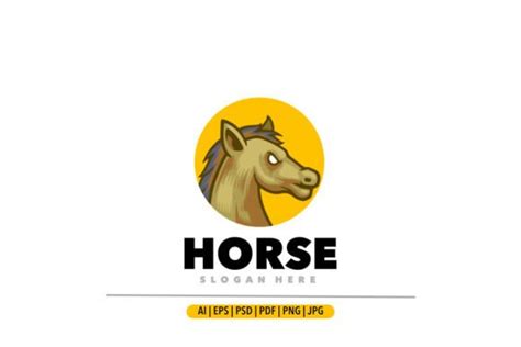 Horse Mascot Logo Design Graphic by Bayuktx · Creative Fabrica