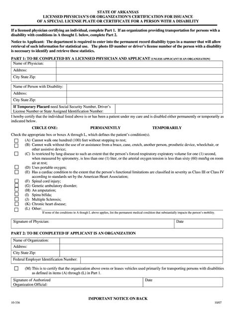 Arkansas Handicap Placard 2007 2025 Form Fill Out And Sign Printable