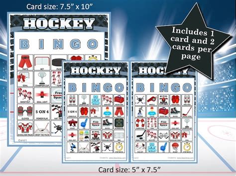 Free printable hockey bingo cards, Download Free printable hockey bingo ...