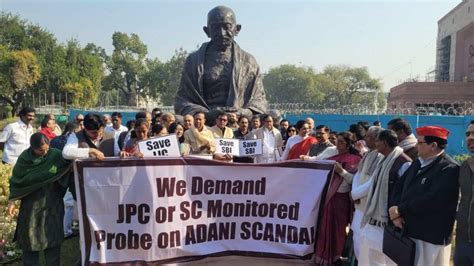 Opposition Parties At Parliament Demands Jpc Probe Into Adani