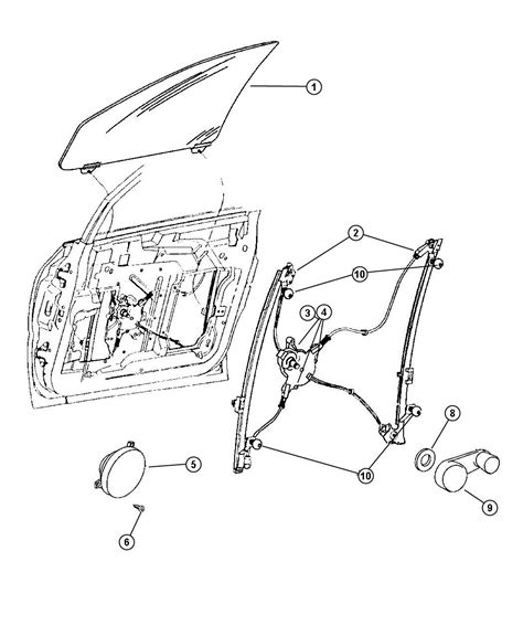 Dodge Grand Caravan Regulator Front Door Window Left Manual 05135249aa Mopar Parts