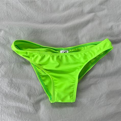 Ohana Neon Green Scrunch Bum Bikini Bottoms Depop