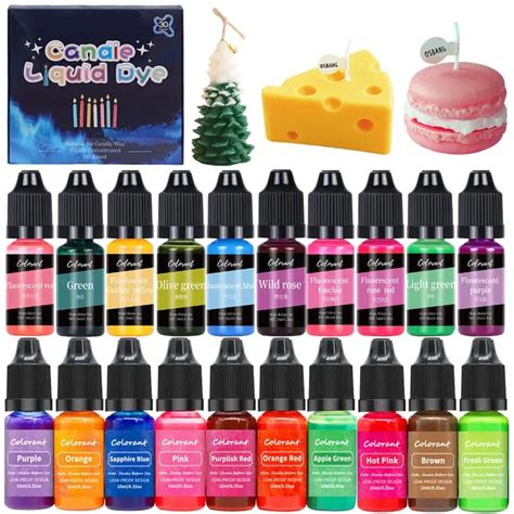 Kit De Colorants De Bougie Pour Bricolage Ensemble De Pigments Liquides