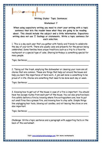 4th Grade Essay Writing Worksheets Writing Worksheets