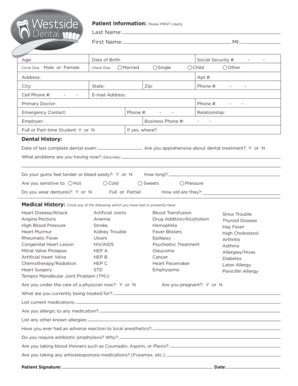 Fillable Online Patient Information Please Print Clearly Fax Email