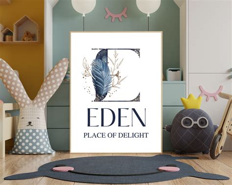 CUSTOMIZABLE Eden Baby Name Meaning Wall Art Printable Girls | Etsy