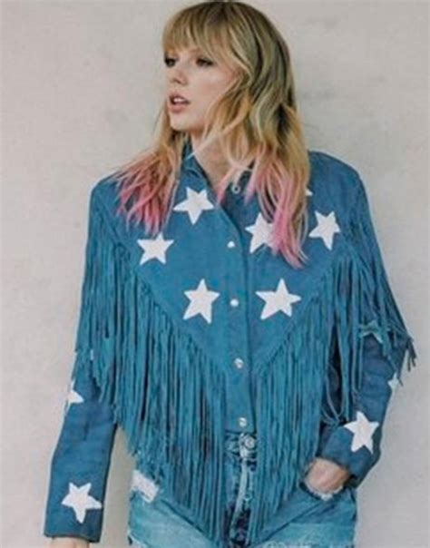 Taylor Swift Miss Americana Fringed Denim Jacket - RockStar Jacket