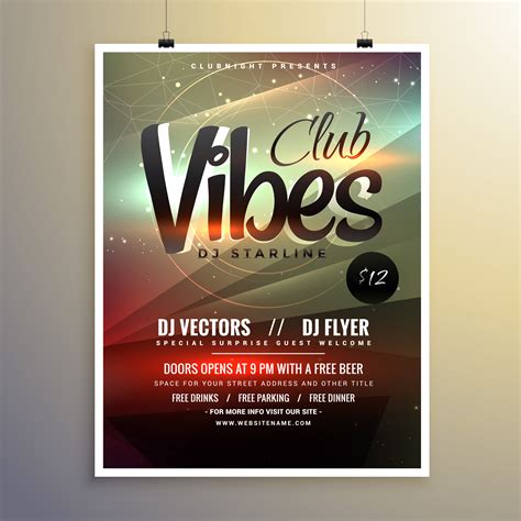 Abstract Party Music Flyer Brochure Template With Beautiful Ligh