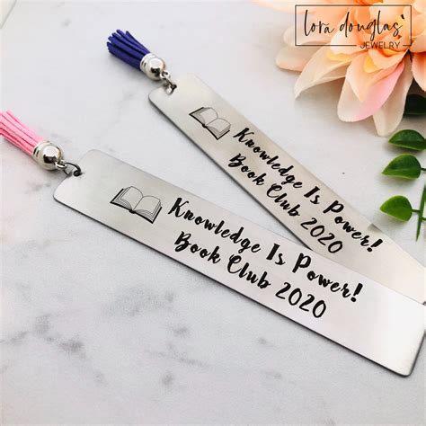 Book Club Bookmarks Personalized Metal Bookmarks For Your Book Club