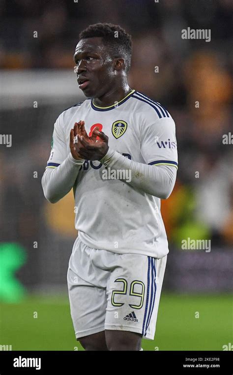 Wilfried Gnonto 29 Of Leeds United Applauds The Travelling Supporters During The Carabao Cup