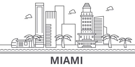 Royalty Free Miami Skyline Clip Art, Vector Images & Illustrations - iStock