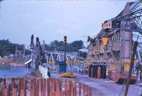 Port Robinson Bridge After Collision With Ship Welland Canal