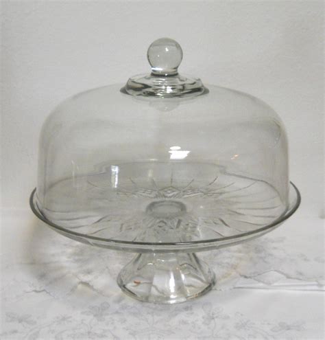 Glass Cake Stand And Glass Dome Cover Cloche Dessert