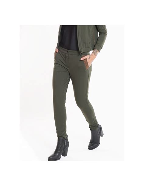 Hbt Basics Christina Pantalon City Slim Kaki Boutiques Seven S