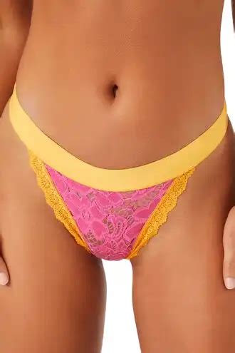 Contrast Lace Bikini Panties Figchic