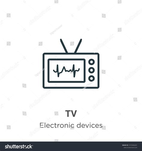 Tv Outline Vector Icon Thin Line Stock Vector (Royalty Free) 1573906201 ...