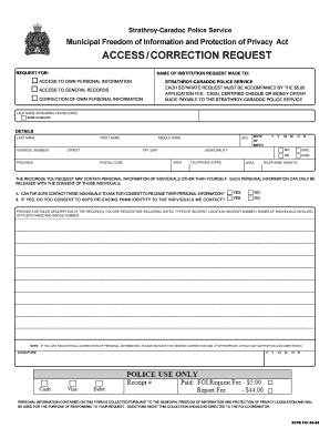 Fillable Online Access Correction Request Strathroy Caradoc Fax Email