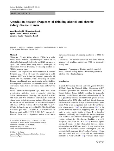 (PDF) Association between frequency of drinking alcohol and chronic ...