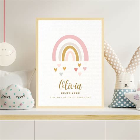 Printable Custom Baby Name Poster For Baby Room Instant Etsy