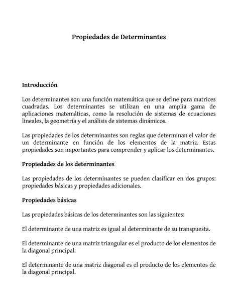 Solution Propiedades De Determinantes Studypool